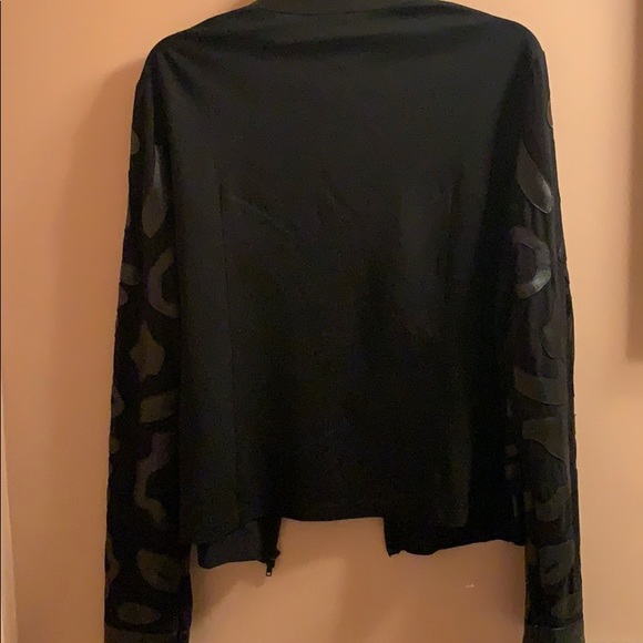 Black and faux leather jacket - Picture 4 of 5